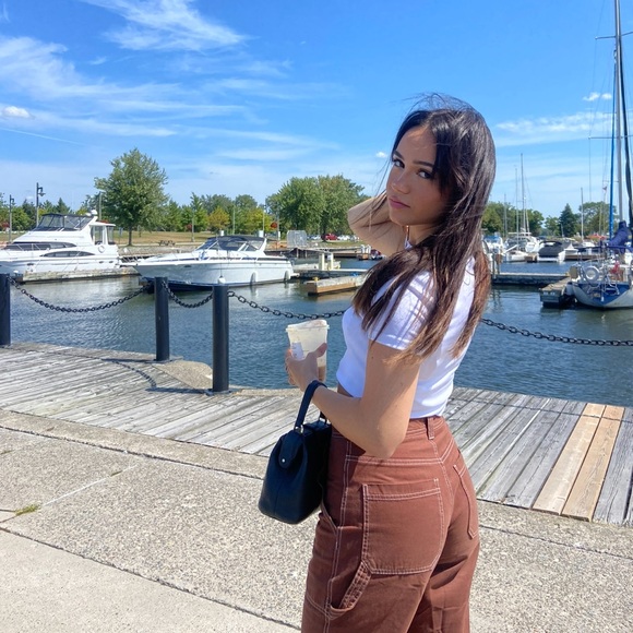 Sunday best cargo pants, size 2. Brown with white trim. - Picture 2 of 3